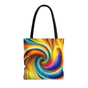 Twist & Turns Tye Dye Swirls and Ripples Tote Bag AI 100% Polyester #7 Medium